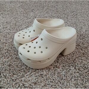 Crocs Siren Clog Women's Size 9 Bone (Beige) High Heel Heeled Croc